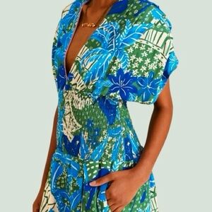 FARM RIO - NWT
Shirred Tropical Printed Linen Jumpsuit - SZ LG ($243 retail)